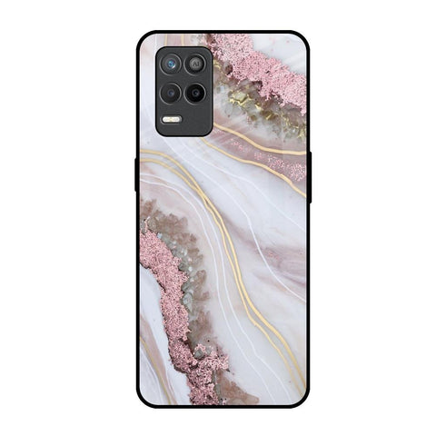 Pink & Gold Gllitter Marble Glossy Case for Realme Narzo 30 5G