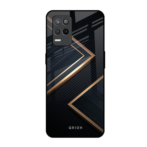 Sleek Golden & Navy Glossy Case for Realme Narzo 30 5G