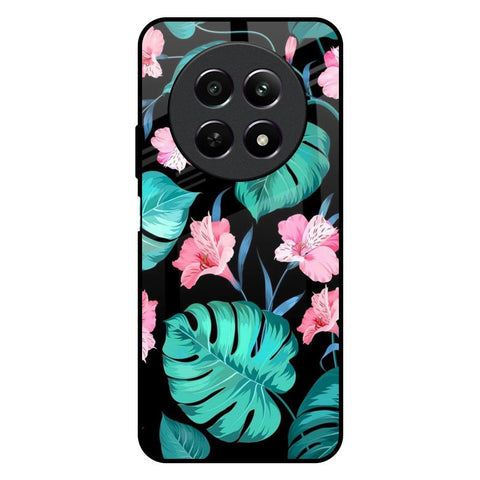 Tropical Leaves & Pink Flowers Glossy Case for Realme 12X 5G