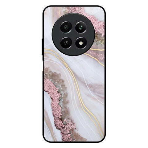 Pink & Gold Gllitter Marble Glossy Case for Realme 12X 5G