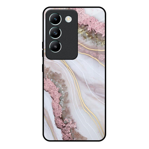 Pink & Gold Gllitter Marble Glossy Case for Vivo Y200e 5G
