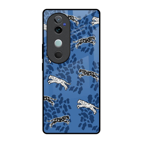 Blue Cheetah Glossy Case for Vivo V40 5G