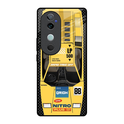 Yellow Racing Car Glossy Case for Vivo V40 5G