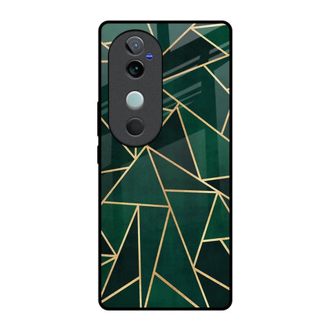 Abstract Green Glossy Case For Vivo V40 5G