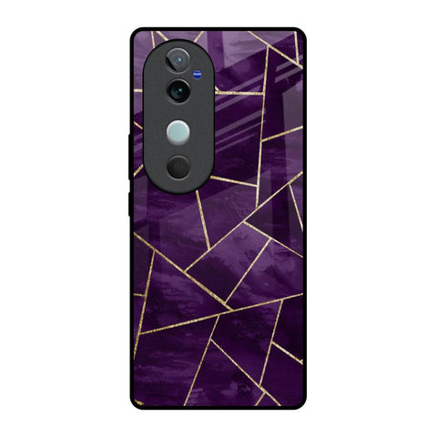 Geometric Purple Glossy Case For Vivo V40 5G