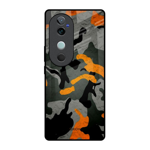Camouflage Orange Glossy Case For Vivo V40 5G