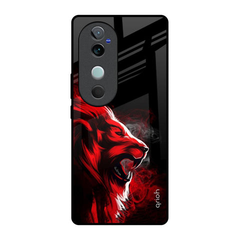 Red Angry Lion Glossy Case for Vivo V40 5G