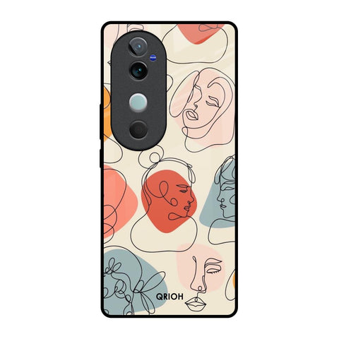 Abstract Faces Glossy Case for Vivo V40 5G