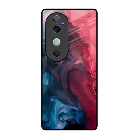 Blue & Red Smoke Glossy Case for Vivo V40 5G