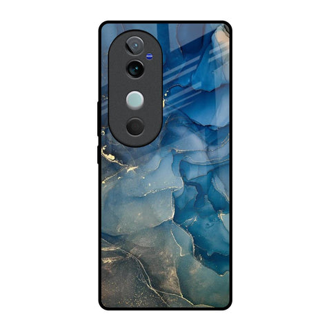 Blue Cool Marble Glossy Case for Vivo V40 5G