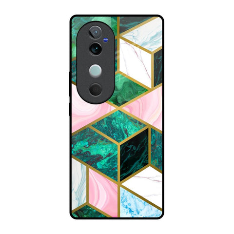 Seamless Green Marble Glossy Case for Vivo V40 5G