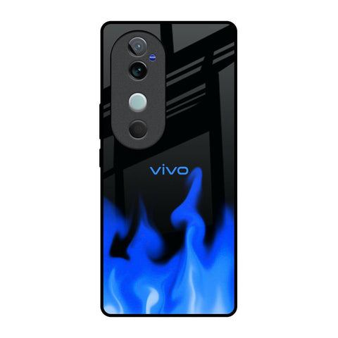 Blue Flames Glossy Case for Vivo V40 5G