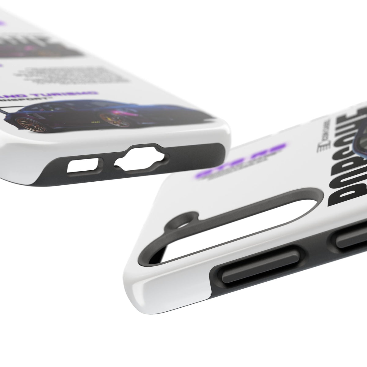 Porsche 911 GT2 RS Purple White Premium Tough Shining Phone Case (Double Layer) Available For All iPhone Models