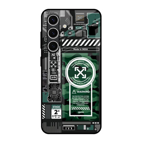 Green Camo Circuit Glossy Case for Samsung Galaxy S24 FE 5G