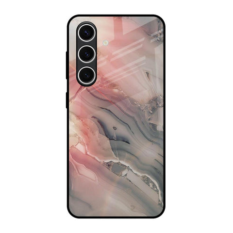 Pink And Grey Marble Glossy Case For Samsung Galaxy S24 FE 5G