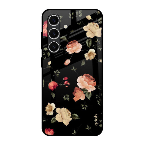 Black Spring Floral Glossy Case for Samsung Galaxy S24 FE 5G