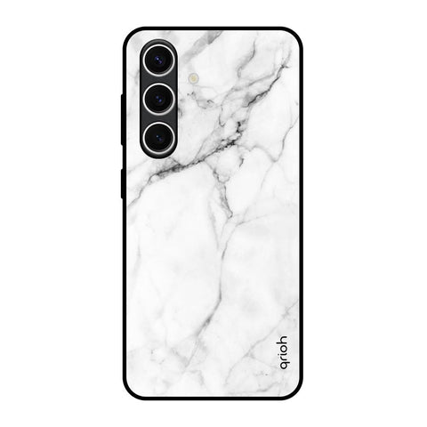 Modern White Marble Glossy Case for Samsung Galaxy S24 FE 5G