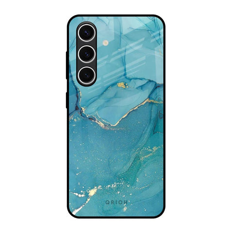 Blue Golden Glitter Glossy Case for Samsung Galaxy S24 FE 5G