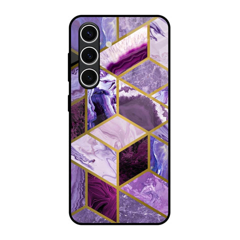 Purple Rhombus Marble Glossy Case for Samsung Galaxy S24 FE 5G