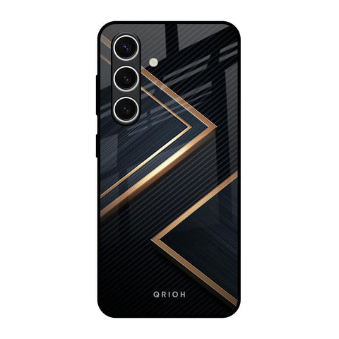 Sleek Golden & Navy Glossy Case for Samsung Galaxy S24 FE 5G