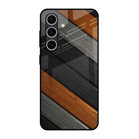 Tri Color Wood Glossy Case for Samsung Galaxy S24 FE 5G