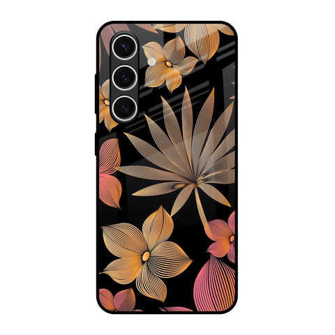 Lines Pattern Flowers Glossy Case for Samsung Galaxy S24 FE 5G