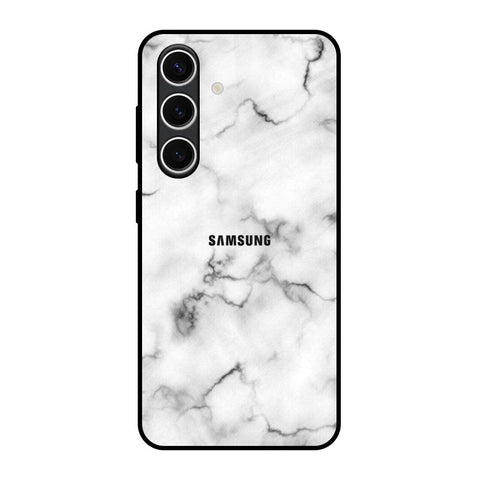 Satin White Marble Glossy Case for Samsung Galaxy S24 FE 5G