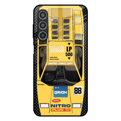 Yellow Racing Car Glossy Case for Samsung Galaxy M35 5G