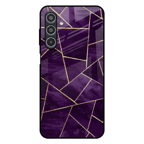 Geometric Purple Glossy Case For Samsung Galaxy M35 5G