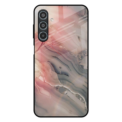 Pink And Grey Marble Glossy Case For Samsung Galaxy M35 5G