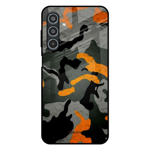 Camouflage Orange Glossy Case For Samsung Galaxy M35 5G