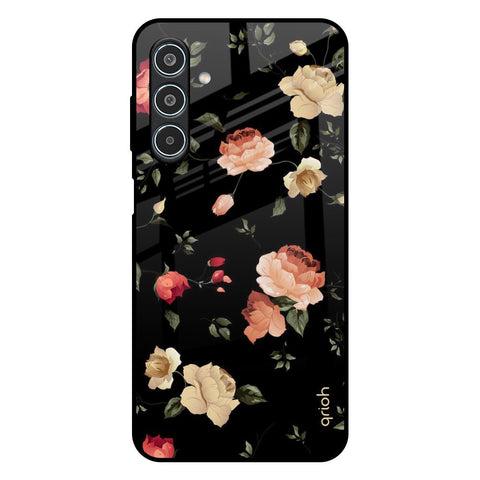 Black Spring Floral Glossy Case for Samsung Galaxy M35 5G