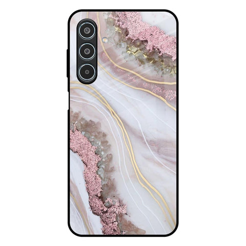 Pink & Gold Gllitter Marble Glossy Case for Samsung Galaxy M35 5G