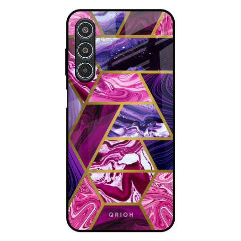 Electroplated Geometric Marble Glossy Case for Samsung Galaxy M35 5G