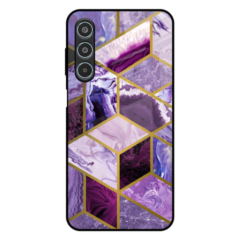 Purple Rhombus Marble Glossy Case for Samsung Galaxy M35 5G