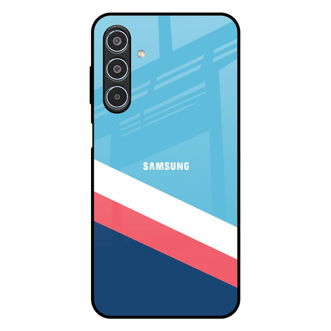 Pink & White Stripes Glossy Case For Samsung Galaxy M35 5G