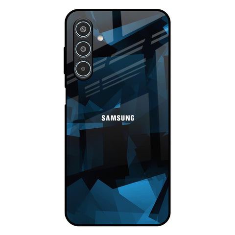 Polygonal Blue Box Glossy Case For Samsung Galaxy M35 5G