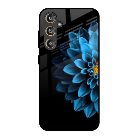 Half Blue Flower Glossy Case for Samsung Galaxy F55 5G