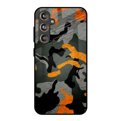 Camouflage Orange Glossy Case For Samsung Galaxy F55 5G