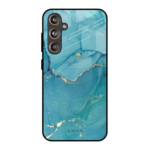 Blue Golden Glitter Glossy Case for Samsung Galaxy F55 5G