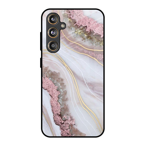Pink & Gold Gllitter Marble Glossy Case for Samsung Galaxy F55 5G