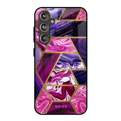 Electroplated Geometric Marble Glossy Case for Samsung Galaxy F55 5G