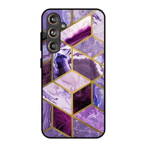 Purple Rhombus Marble Glossy Case for Samsung Galaxy F55 5G