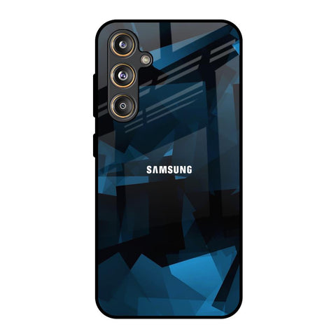 Polygonal Blue Box Glossy Case For Samsung Galaxy F55 5G