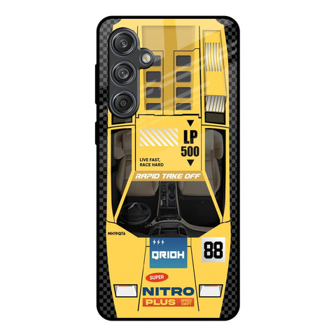 Yellow Racing Car Glossy Case for Samsung Galaxy M55 5G