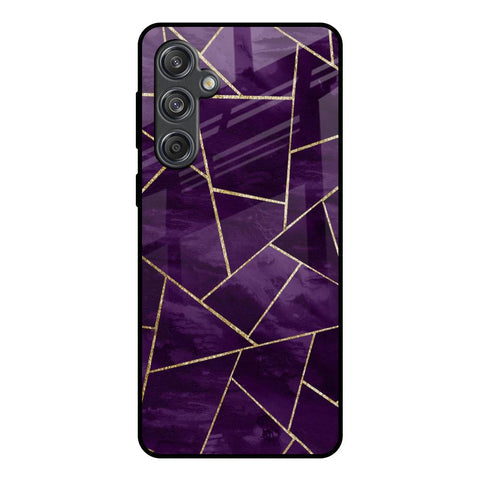 Geometric Purple Glossy Case For Samsung Galaxy M55 5G
