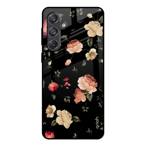 Black Spring Floral Glossy Case for Samsung Galaxy M55 5G