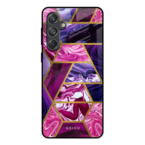 Electroplated Geometric Marble Glossy Case for Samsung Galaxy M55 5G