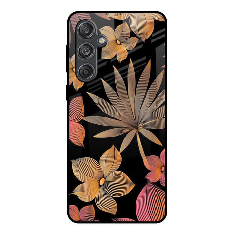 Lines Pattern Flowers Glossy Case for Samsung Galaxy M55 5G