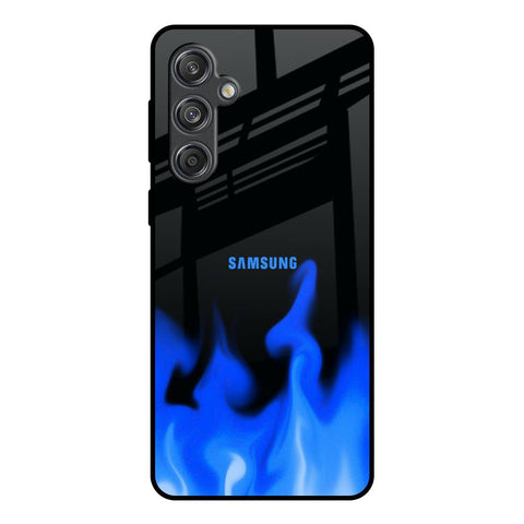 Blue Flames Glossy Case for Samsung Galaxy M55 5G